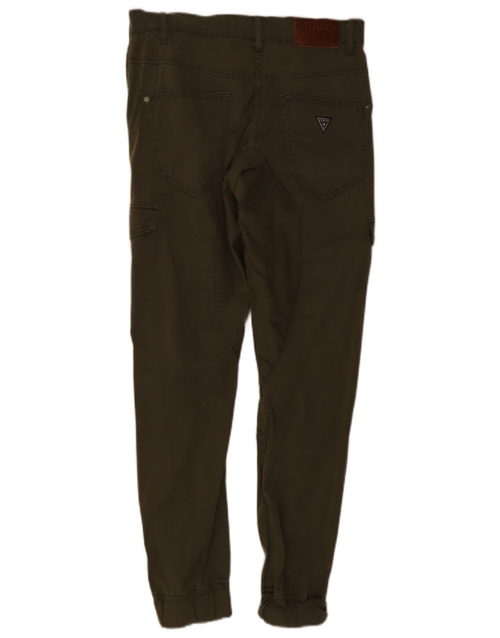 Guess Mens Joggers Cargo Trousers W29 L29 Khaki Cotton