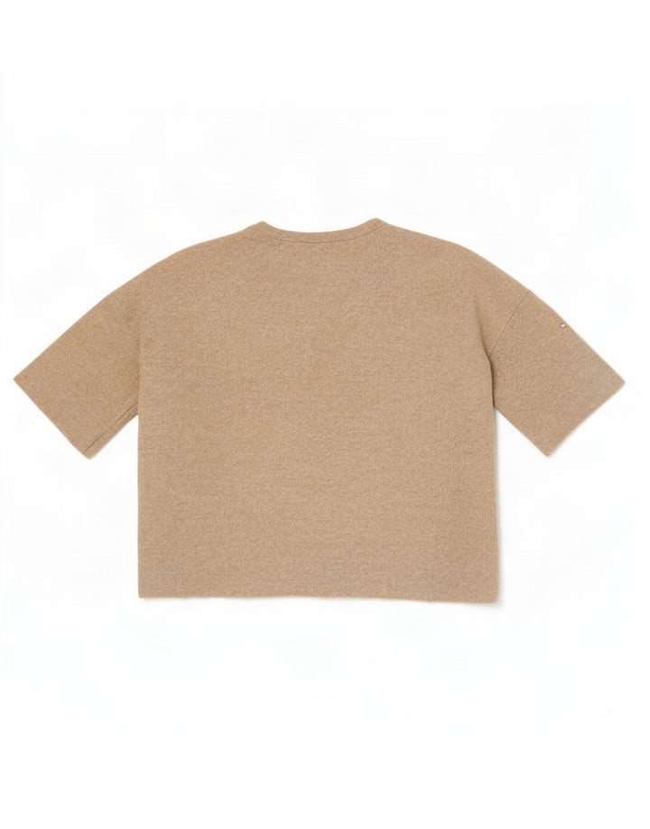 Zara Womens Trafaluc Oversized Blouse Top UK 10 Small Beige Spotted