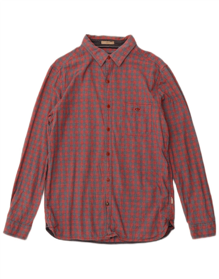 White Stuff Mens Flannel Shirt Medium Red Gingham Cotton