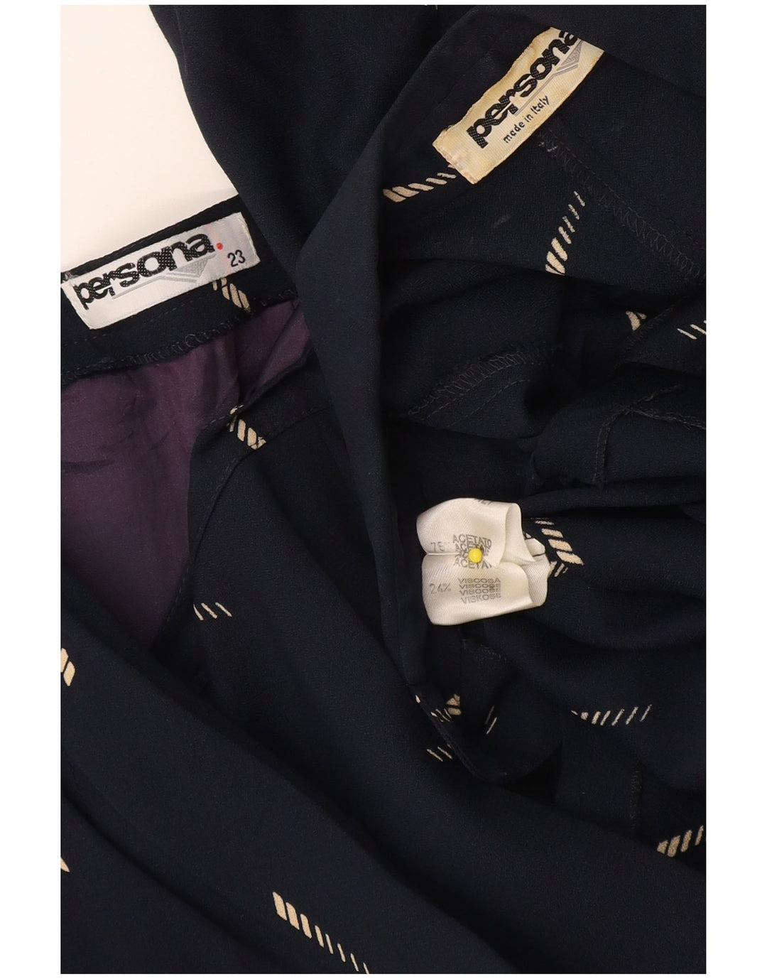 Persona Womens 2 Piece Skirt Set Size 23 Medium W32 Navy Blue Geometric