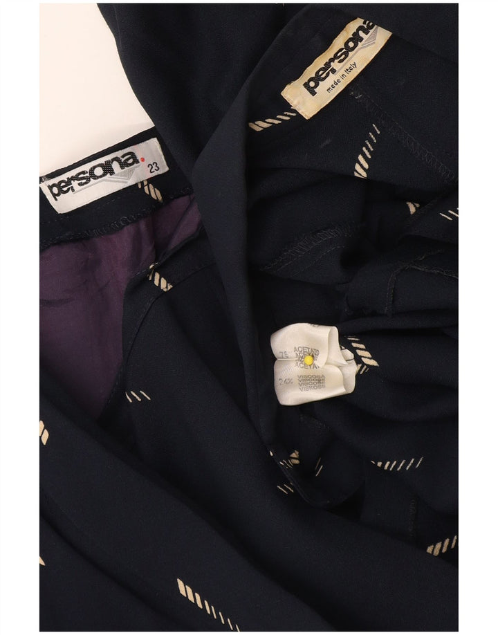Persona Womens 2 Piece Skirt Set Size 23 Medium W32 Navy Blue Geometric