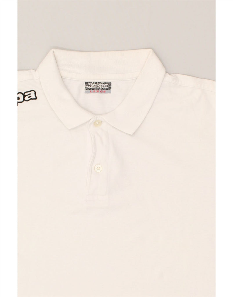 KAPPA Mens Polo Shirt Large White Cotton | Vintage Kappa | Thrift | Second-Hand Kappa | Used Clothing | Messina Hembry 