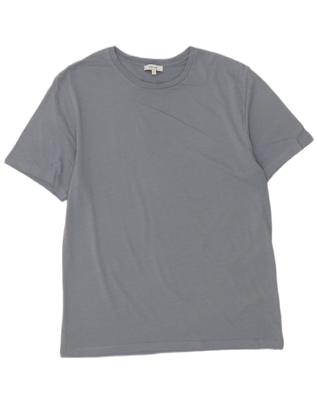 Reiss Mens T-Shirt Top Large Blue Cotton