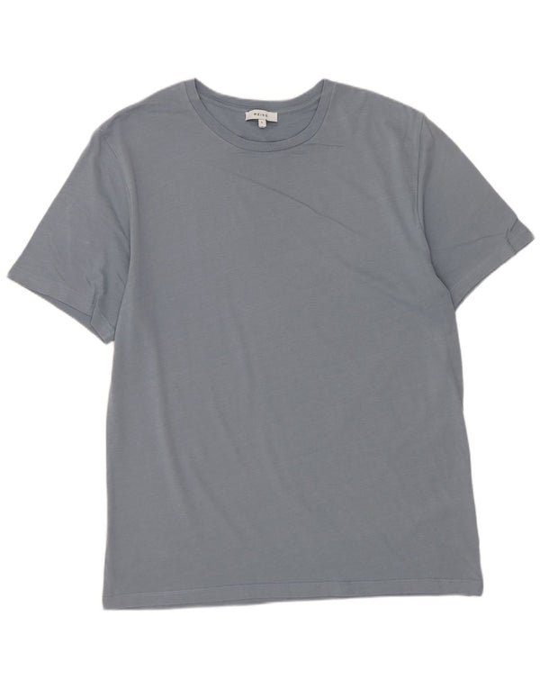 Reiss Mens T-Shirt Top Large Blue Cotton