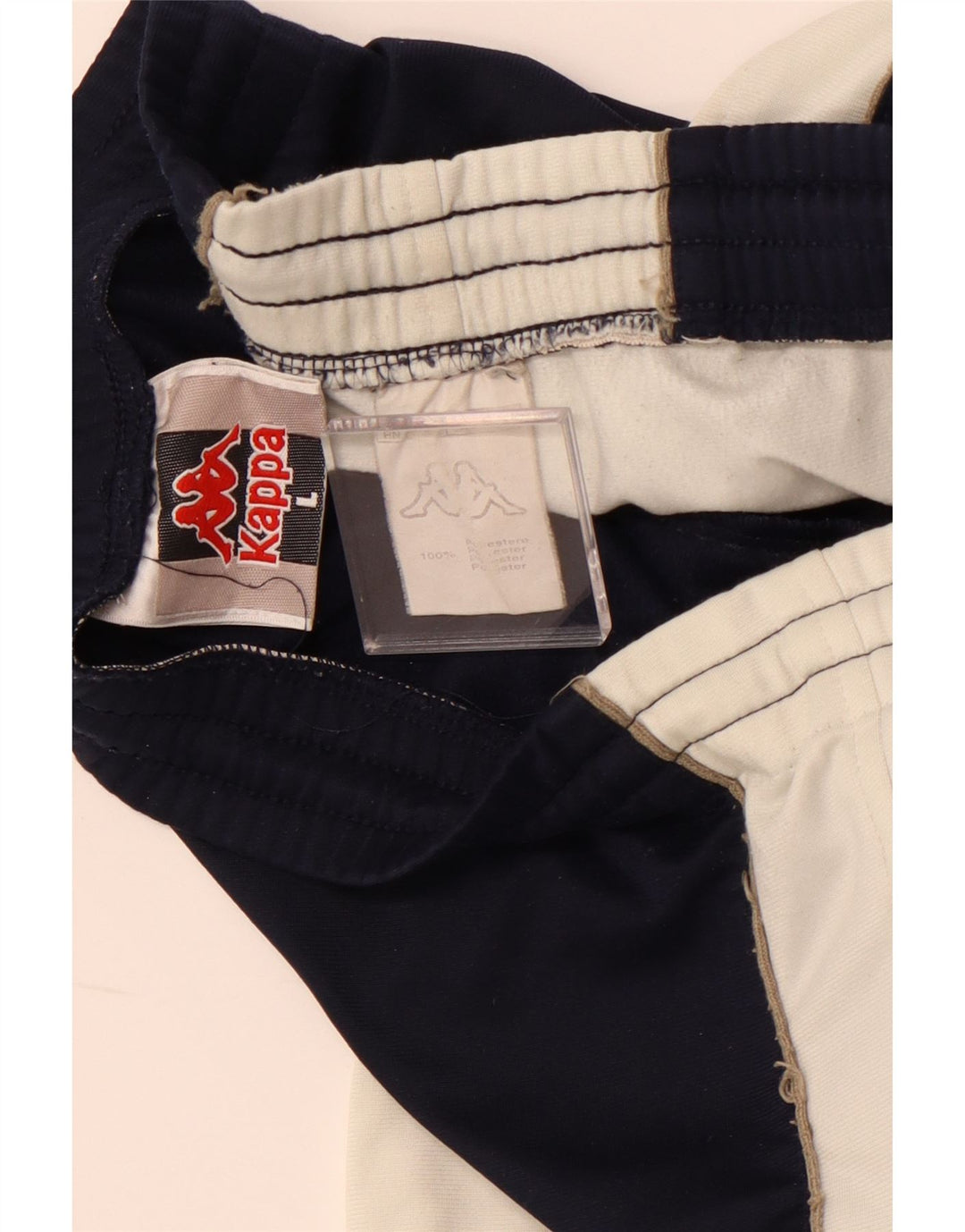 KAPPA Mens Tracksuit Trousers Large  Navy Blue Colourblock Polyester