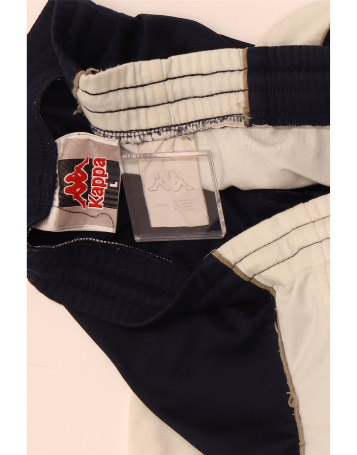 KAPPA Mens Tracksuit Trousers Large  Navy Blue Colourblock Polyester