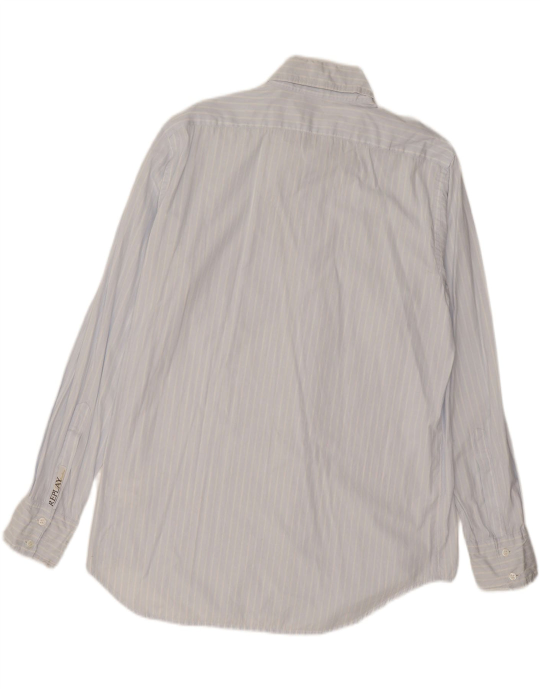 REPLAY Mens Shirt 2XL Blue Striped Cotton Vintage Replay and Second-Hand Replay from Messina Hembry 
