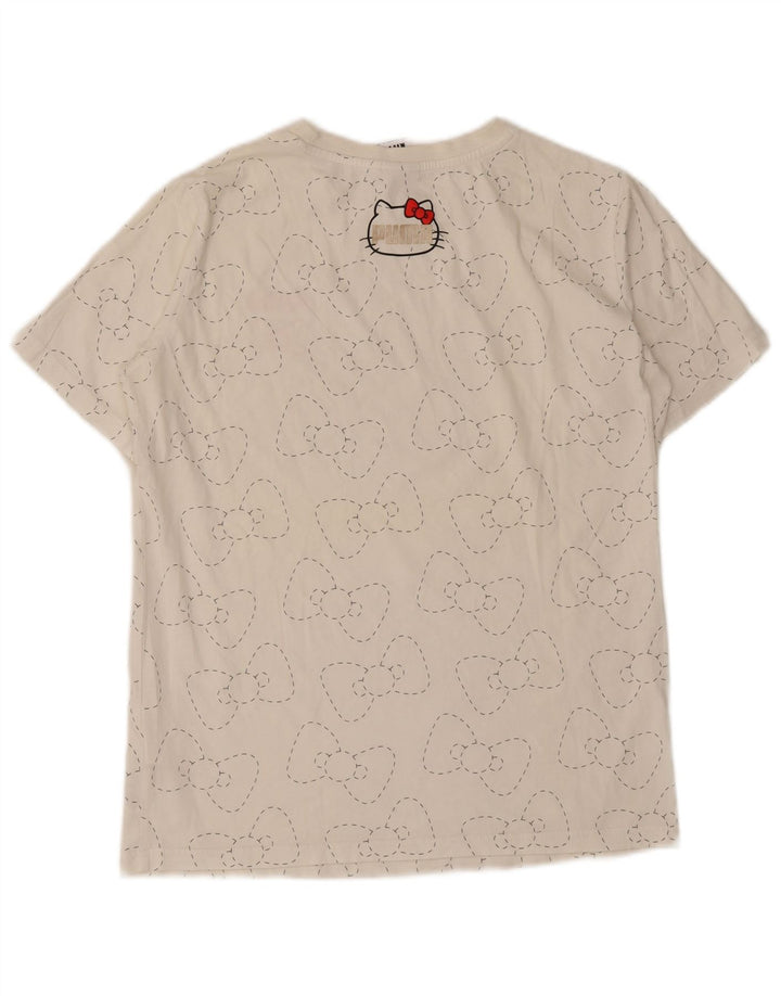 Puma Womens Graphic T-Shirt Top UK 14 Medium White Cotton