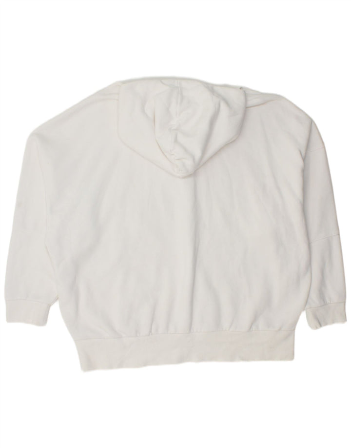 REEBOK Womens Oversized Hoodie Jumper UK 20/22 XL White Cotton