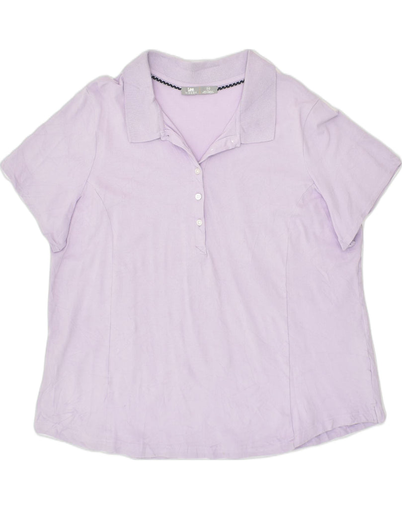 LEE Womens Riders Polo Shirt UK 20 2XL Purple Cotton | Vintage Lee | Thrift | Second-Hand Lee | Used Clothing | Messina Hembry 