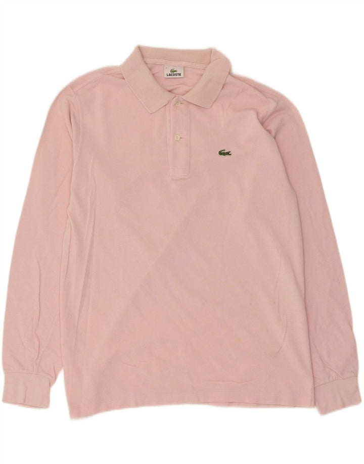 Lacoste Mens Long Sleeve Polo Shirt Size 4 Medium Pink Cotton