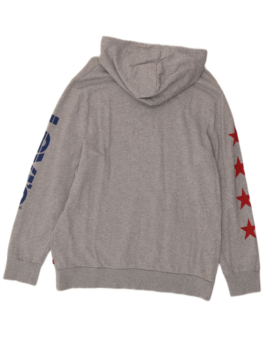 LEVI'S Mens Graphic Hoodie Jumper XL Grey Cotton