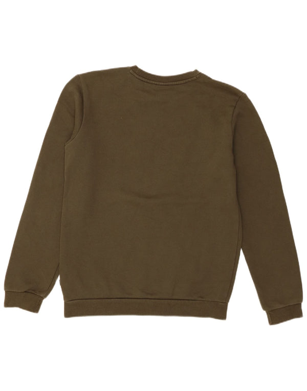 Puma Boys Graphic Hoodie Jumper 15-16 Years Khaki Cotton