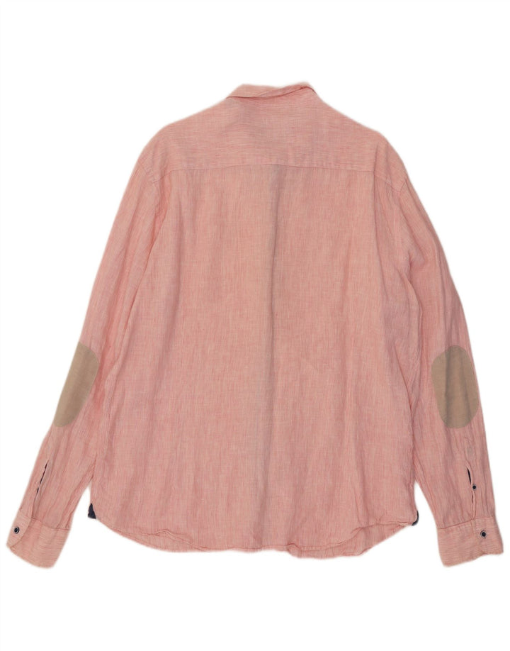 Massimo Dutti Mens Shirt 2XL Pink Pinstripe