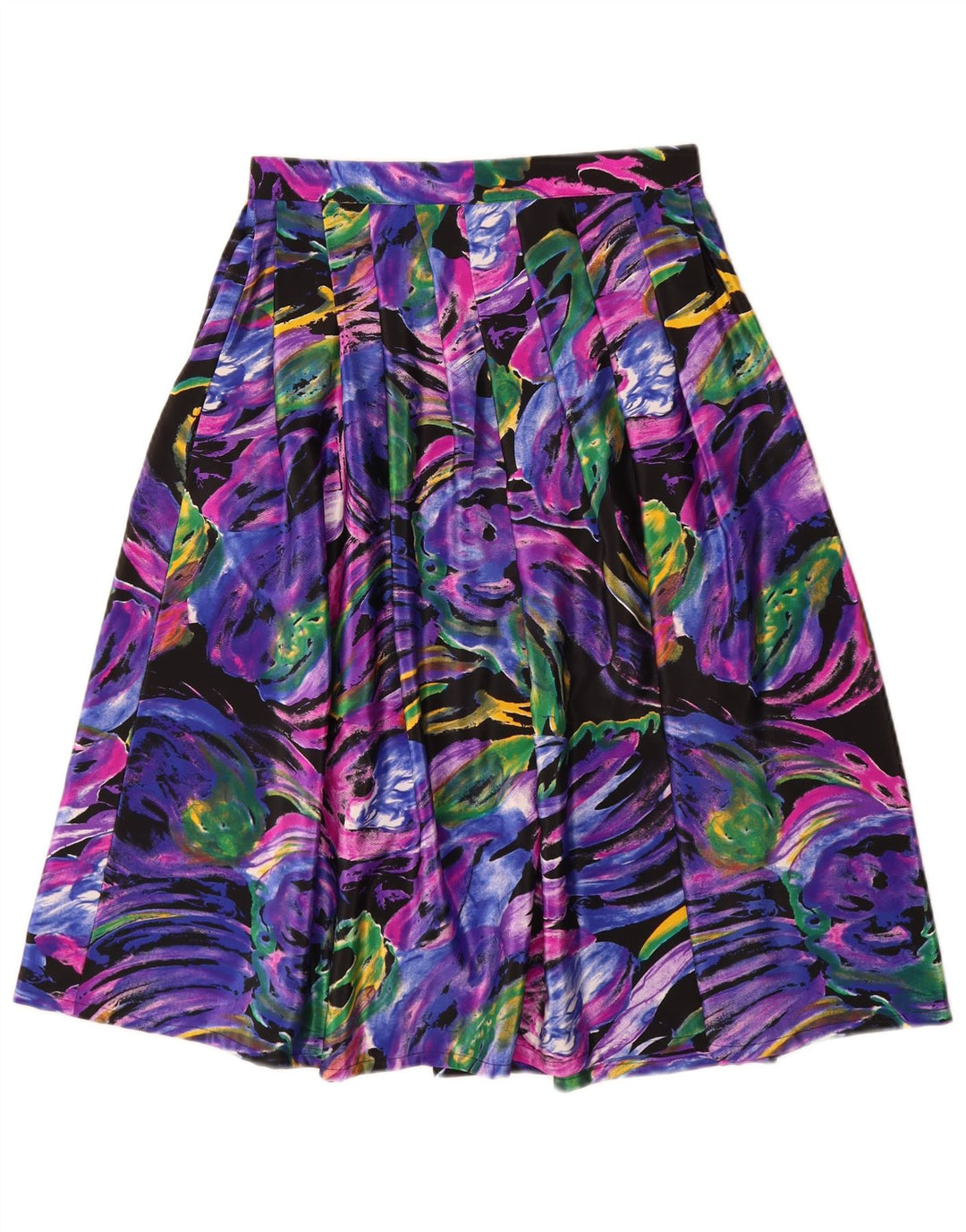 Vintage Womens Pleated Skirt W26 Small Multicoloured Floral