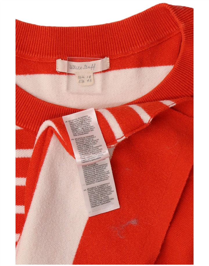 WHITE STUFF Womens Crew Neck Jumper Sweater UK 18 XL Red Striped