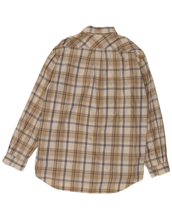 Marlboro Classics Mens Shirt 2XL Beige Check Cotton
