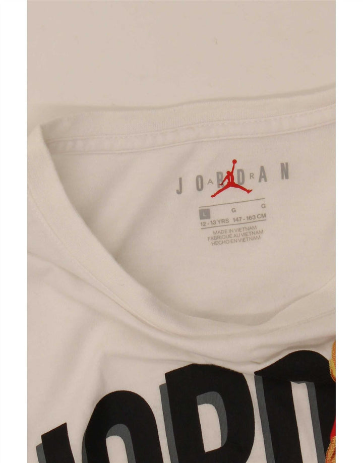Jordan Boys Graphic Top Long Sleeve 12-13 Years Large White