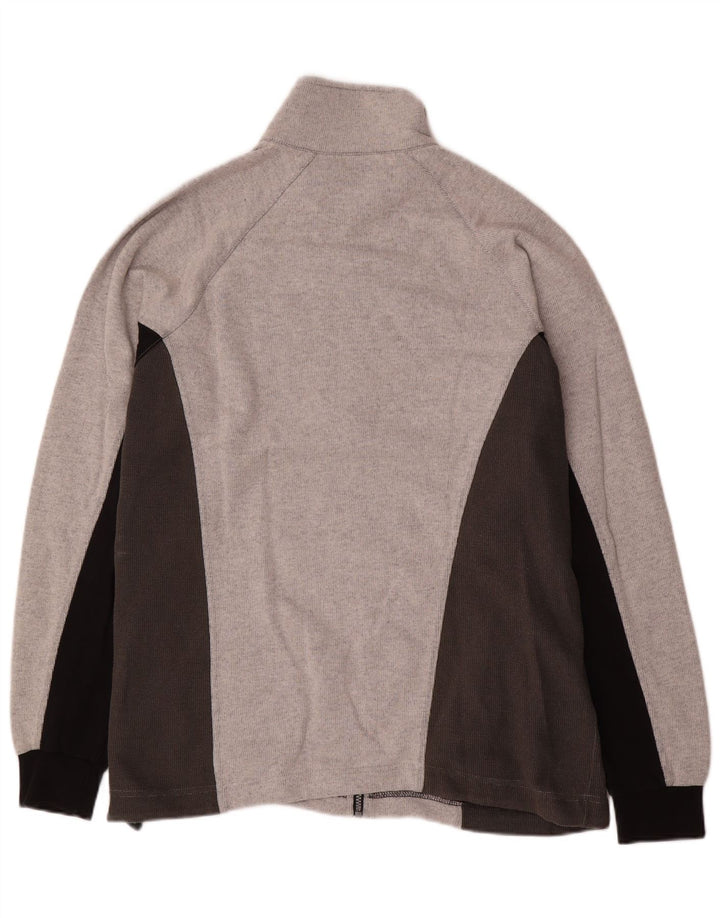 ASICS Mens Tracksuit Top Jacket Large Grey Colourblock Cotton