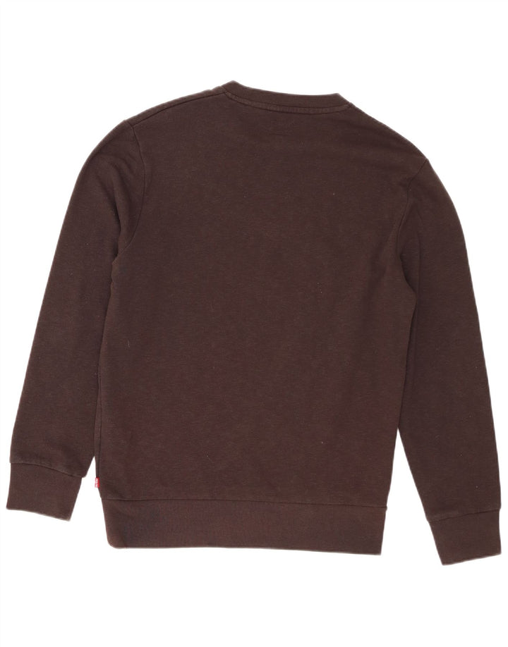 Levi's Mens Graphic Sweatshirt Jumper Small Brown Cotton