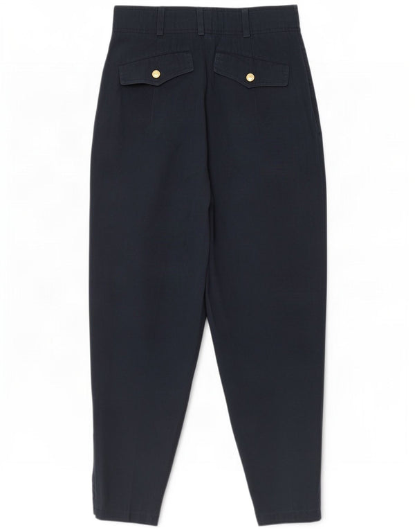 Mondi Womens High Waist Casual Trousers EU 38 Medium W25 L27 Navy Blue