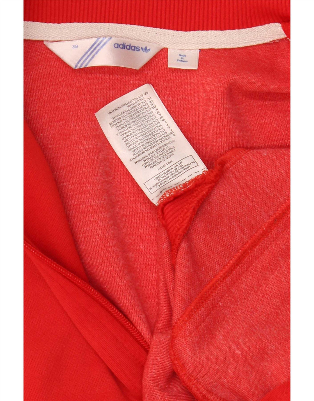 Adidas Womens Graphic Zip Hoodie Sweater EU 38 Small Red Polyester