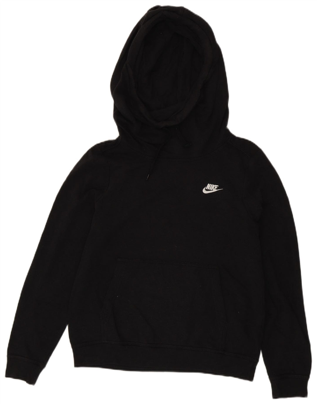 Nike Womens Hoodie Jumper UK 14 Medium Black Cotton