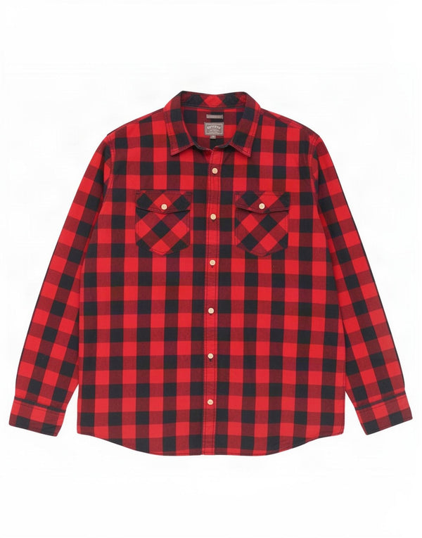 Fat Face Mens Classic Fit Flannel Shirt XL Black Gingham Cotton