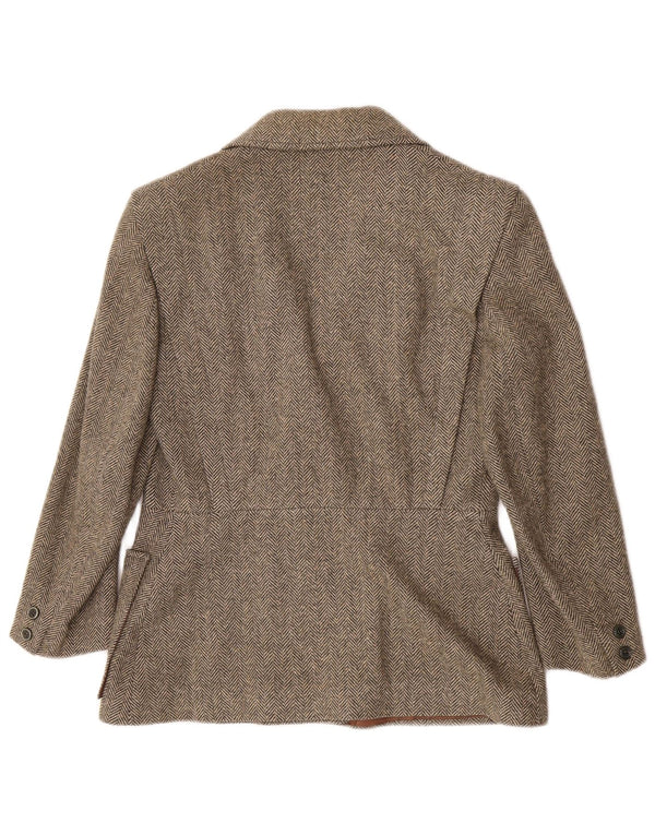 Vintage Womens Blazer Jacket UK 12 Medium Green Herringbone Classic