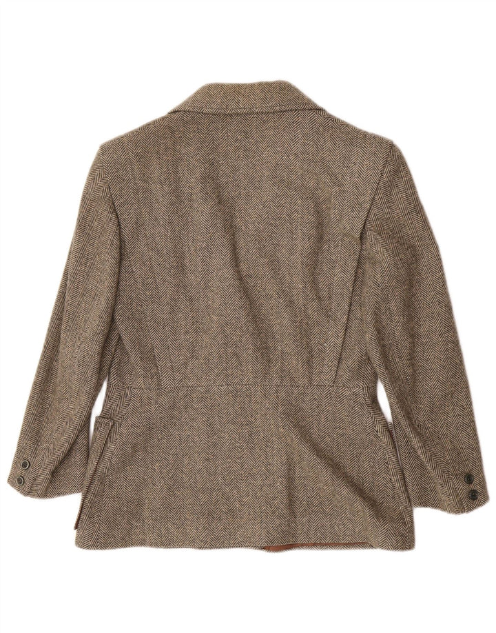 Vintage Womens Blazer Jacket UK 12 Medium Green Herringbone Classic