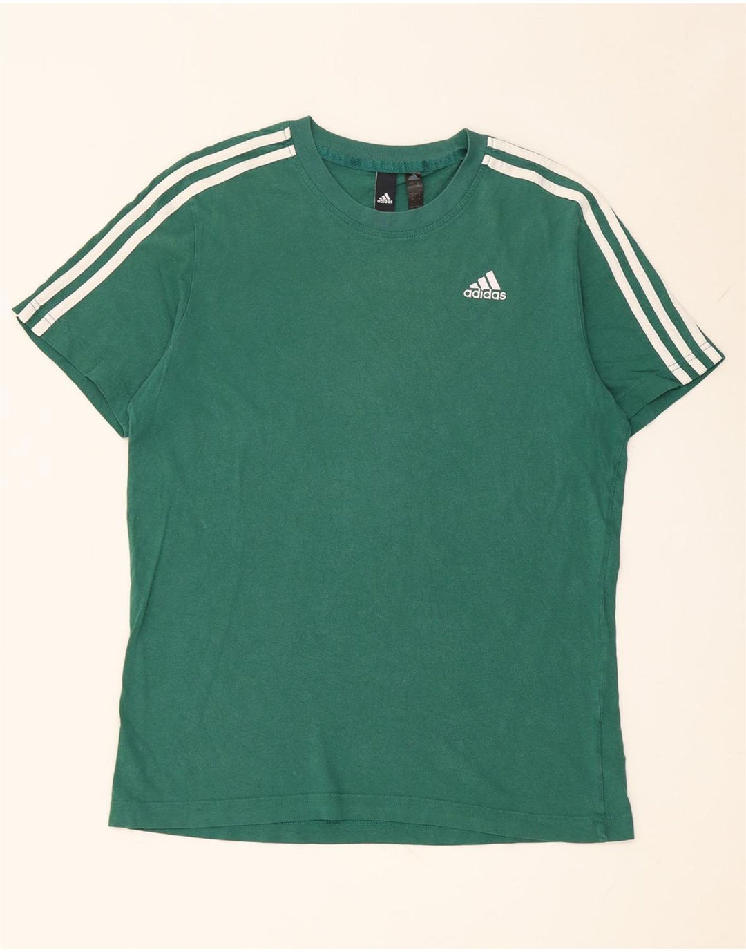 Adidas Mens T-Shirt Top Medium Green Cotton