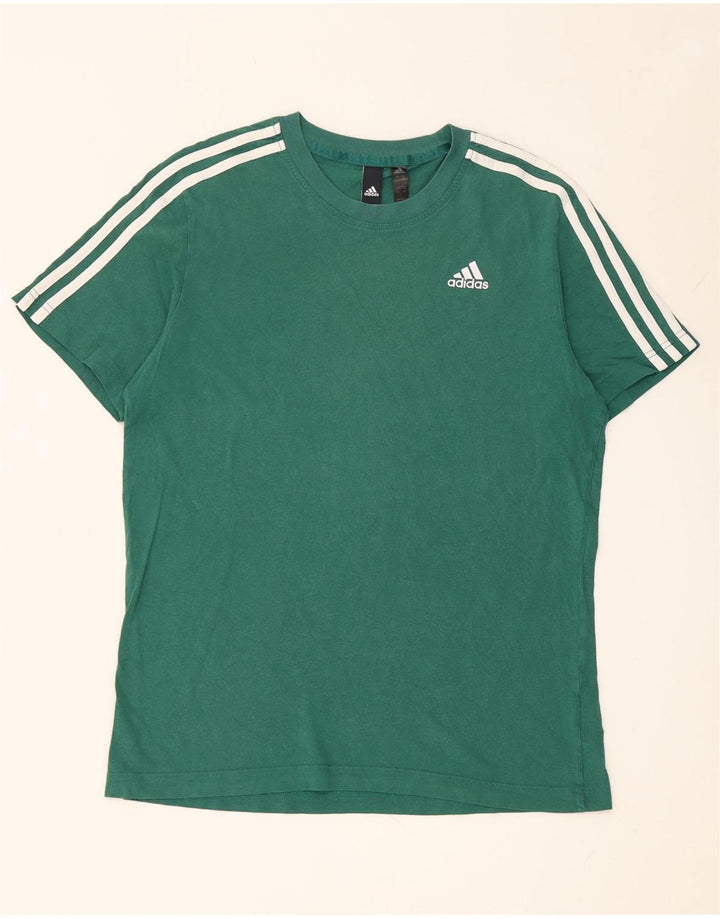Adidas Mens T-Shirt Top Medium Green Cotton