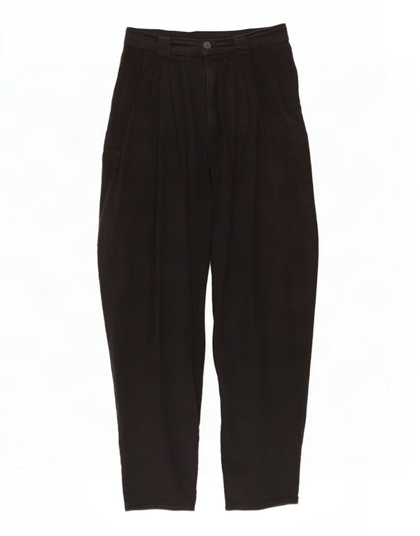 Vintage Womens High Waist Loose Fit Cargo Trousers W28 L30 Black