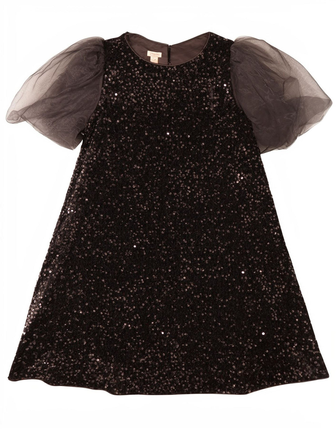 Monsoon Girls Sequin A-Line Dress 12-13 Years Black Polyester