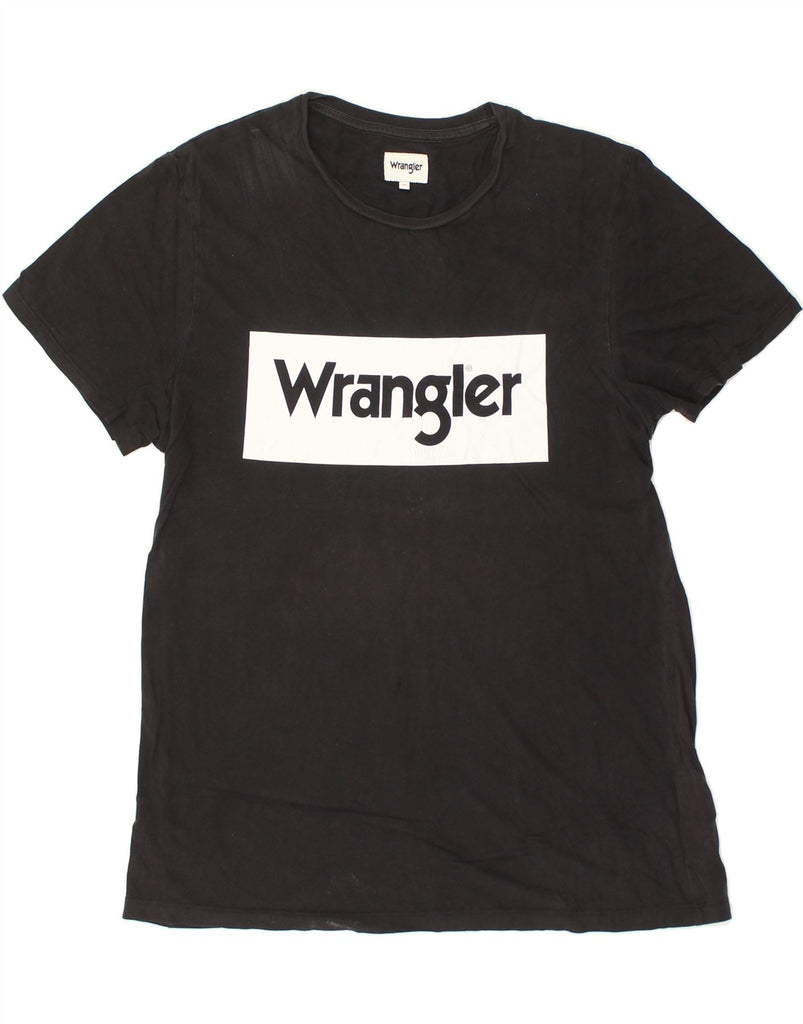 WRANGLER Mens Graphic T-Shirt Top Medium Black Cotton | Vintage Wrangler | Thrift | Second-Hand Wrangler | Used Clothing | Messina Hembry 