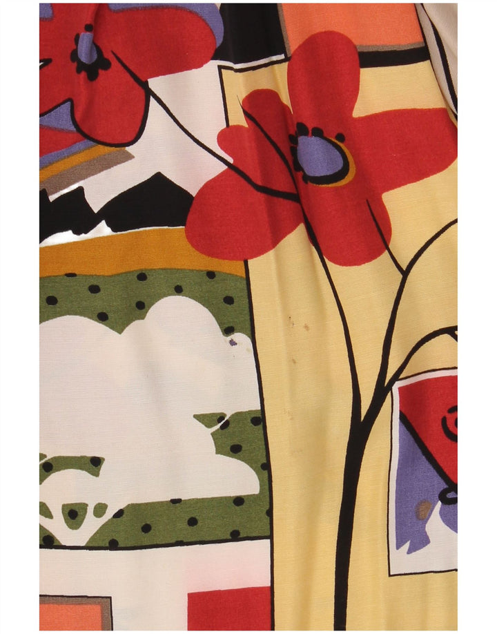Vintage Womens Oversized Graphic Shirt Blouse UK 16 Large Multicoloured