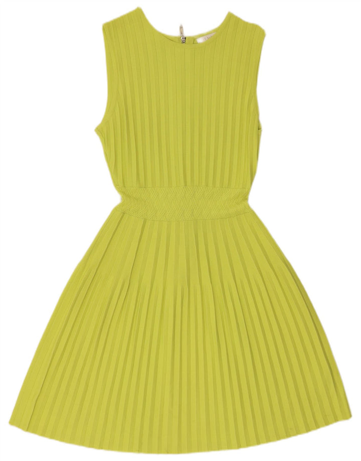 TED BAKER Womens Sleeveless Jumper Dress Size 2 Small Green Viscose