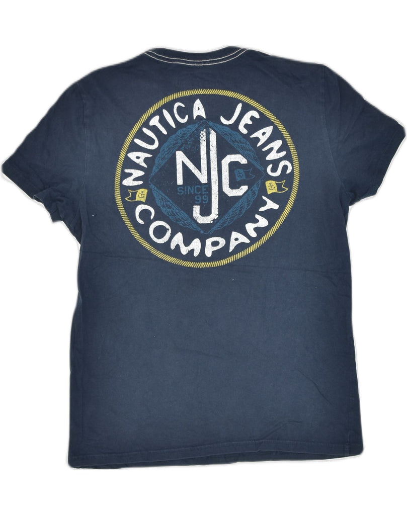 NAUTICA Mens Graphic T-Shirt Top Small Navy Blue Cotton | Vintage | Thrift | Second-Hand | Used Clothing | Messina Hembry 