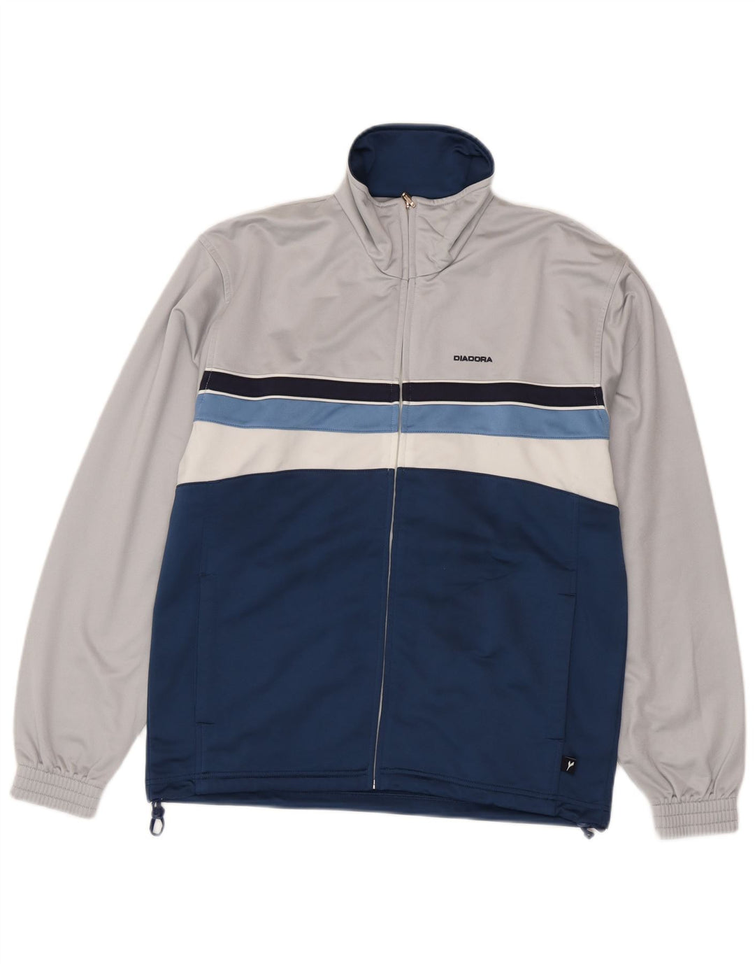 Diadora Mens Tracksuit Top Jacket UK 38 Medium White Colourblock Polyester