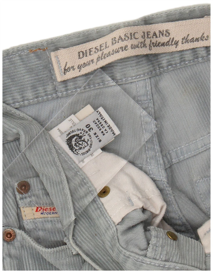 DIESEL Mens Straight Corduroy Trousers W30 L31 Blue Cotton