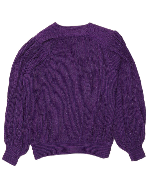 Vintage Womens V-Neck Jumper Sweater IT 46 Large Purple Flecked