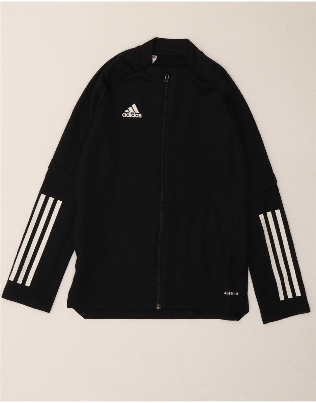 ADIDAS Boys Aeroready Tracksuit Top Jacket 9-10 Years Black Polyester Vintage Adidas and Second-Hand Adidas from Messina Hembry 