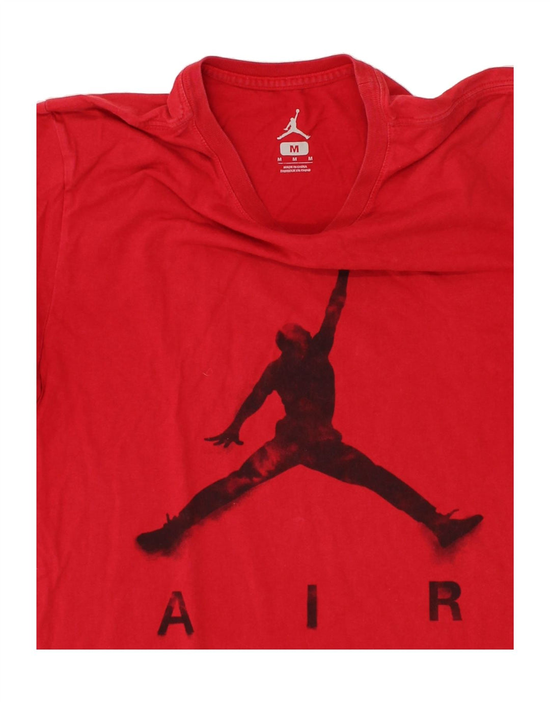 JORDAN Mens Graphic T-Shirt Top Medium Red Cotton Vintage Jordan and Second-Hand Jordan from Messina Hembry 
