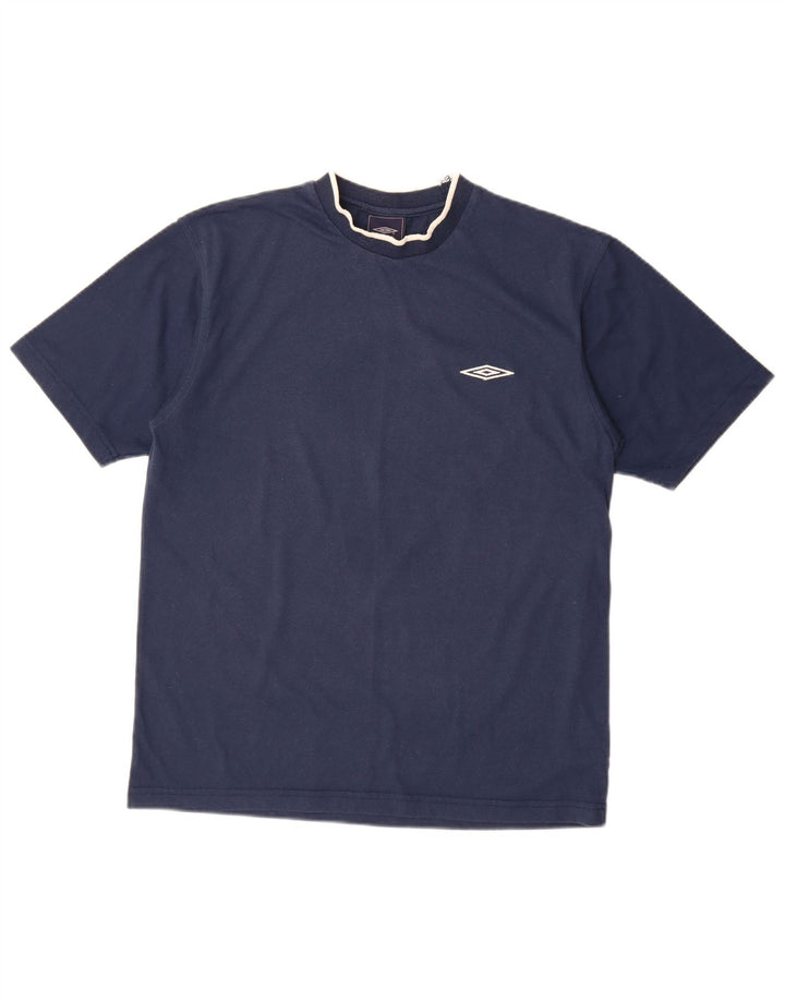 Umbro Mens T-Shirt Top Medium Navy Blue Polyester