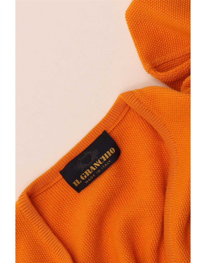 Il Granchio Mens V-Neck Jumper Sweater Medium Orange