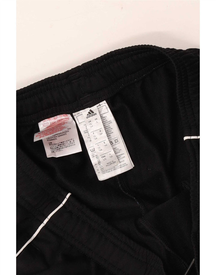 Adidas Boys Tracksuit Trousers Joggers 13-14 Years Black Polyester