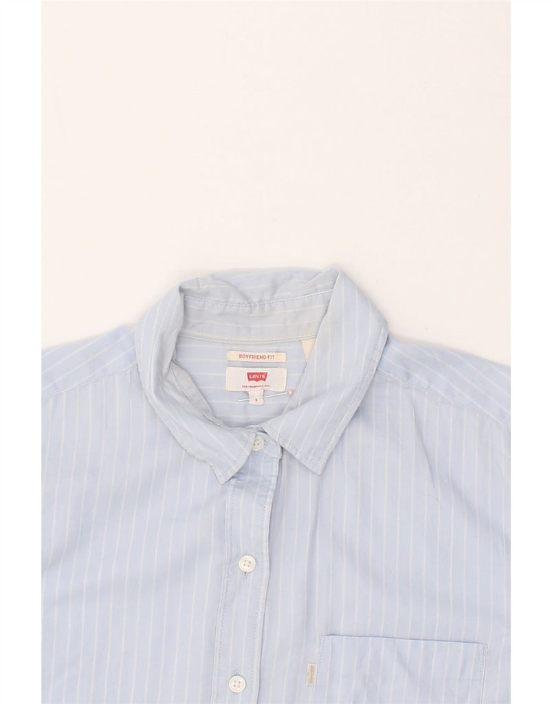 LEVI'S Womens Boyfriend Fit Shirt UK 10 Small Blue Striped Cotton | Vintage Levi's | Thrift | Second-Hand Levi's | Used Clothing | Messina Hembry 