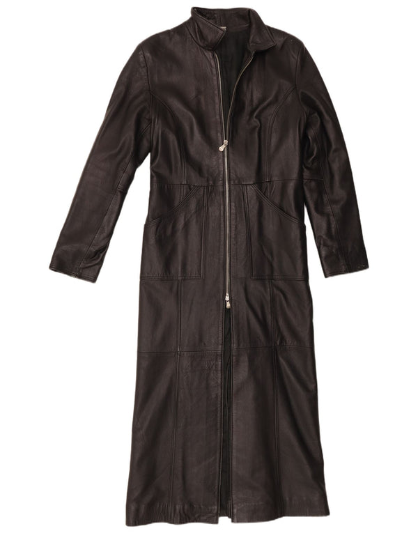 Wake Womens Leather Coat UK 12 Medium Black Leather