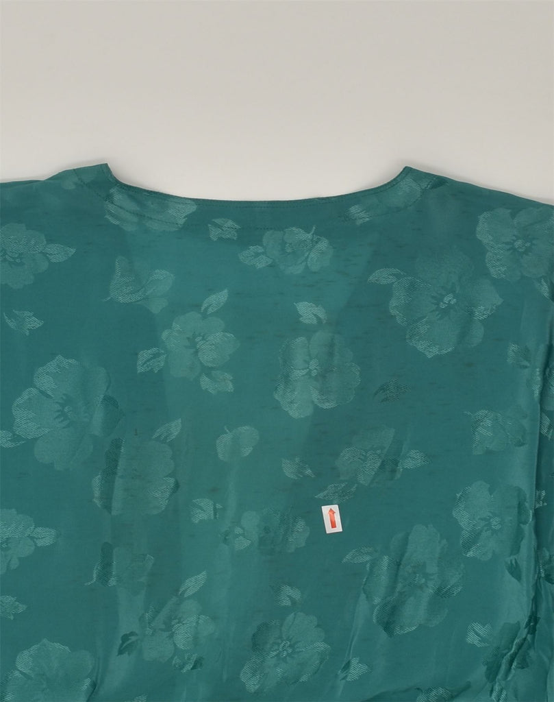 VINTAGE Womens Blouse Top IT 46 Large Green Floral Viscose | Vintage Vintage | Thrift | Second-Hand Vintage | Used Clothing | Messina Hembry 