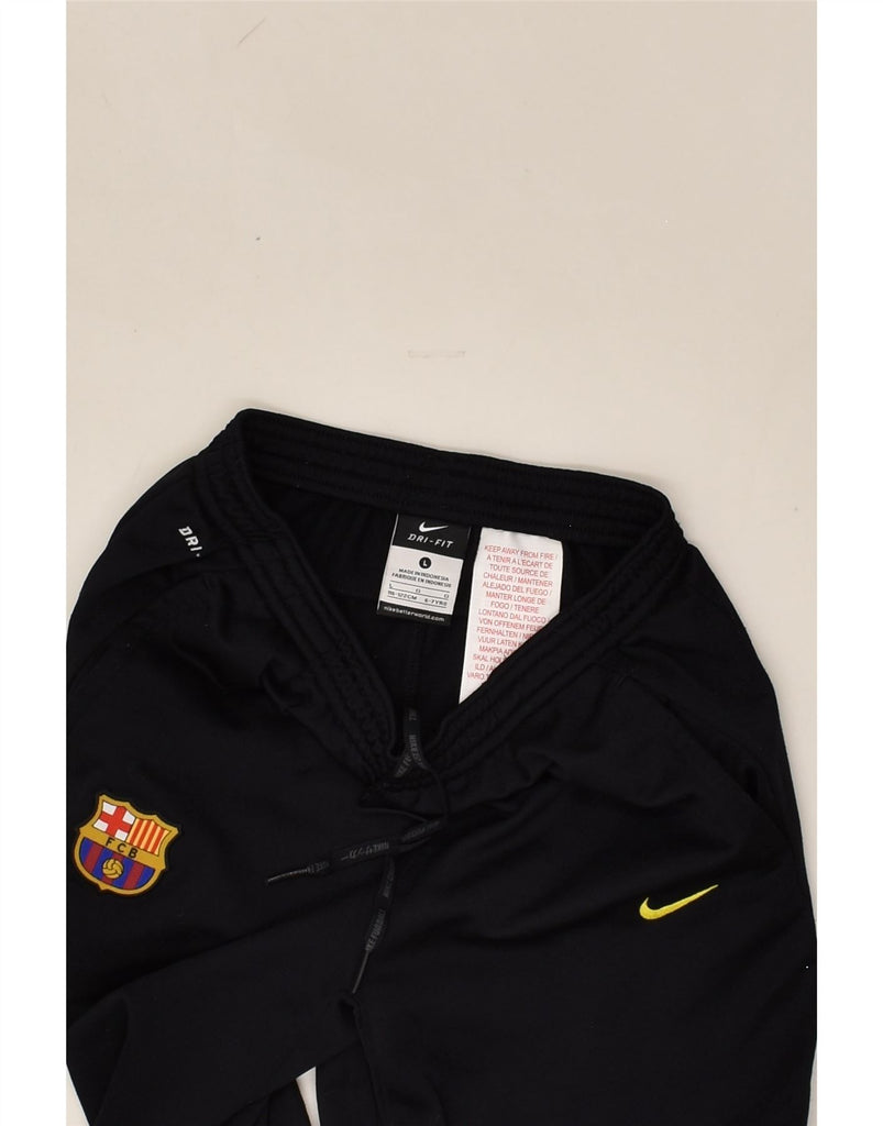 NIKE Boys FCB Tracksuit Trousers Joggers 6-7 Years Large  Black Polyester | Vintage Nike | Thrift | Second-Hand Nike | Used Clothing | Messina Hembry 